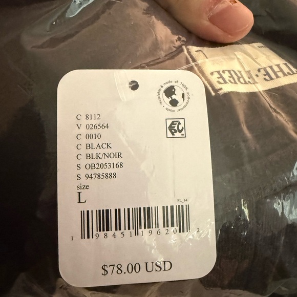 Free People We The Free Hope POINTELLE Henley Charcoal Black Top NWT M L XL - Picture 13 of 15